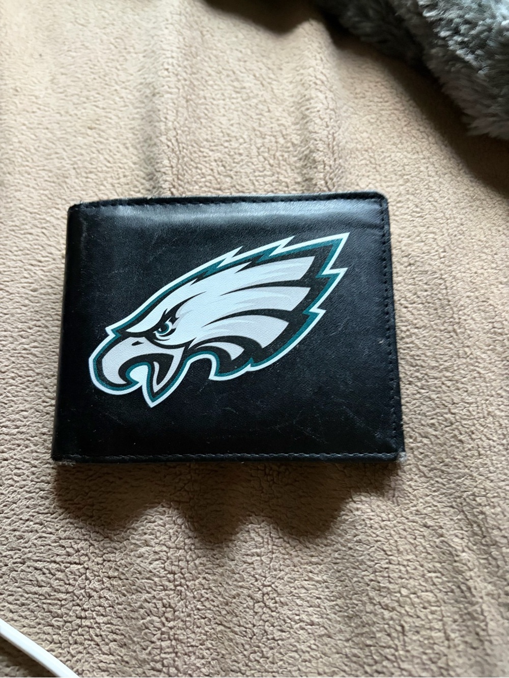 NFL Black Money Clip Wallet with Eagles Logo